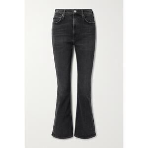 Agolde 'Nico' Black High-Rise Bootcut Organic Cotton Denim Jeans Size 24